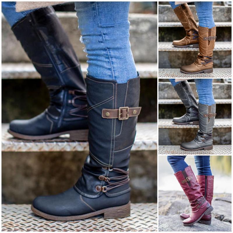 🔥50% OFF🎁Women's Autumn & Winter Vintage Leather Zipper High Boots