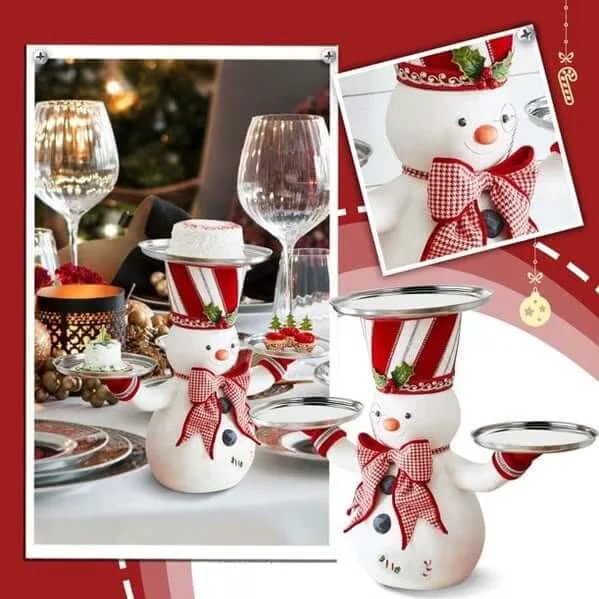 🎄🎅Christmas Snowman Treats Holder-with plate⛄