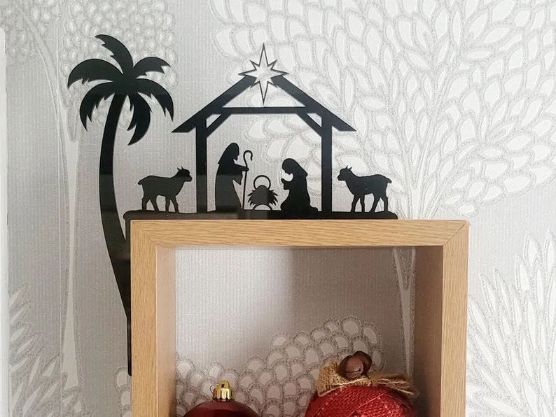 Metal Nativity Scene Door Topper