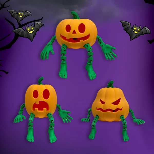 🎃Cute Halloween Articulated Pumpkin Man Lamp💡