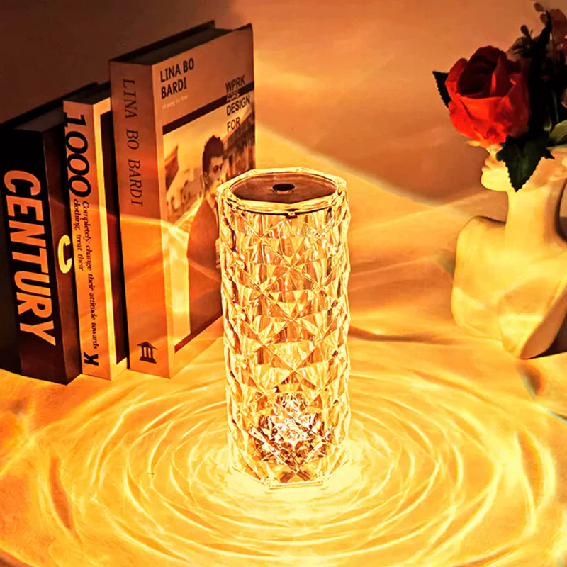 16 Colors Rose Rays Crystal Diamond Table Lamp