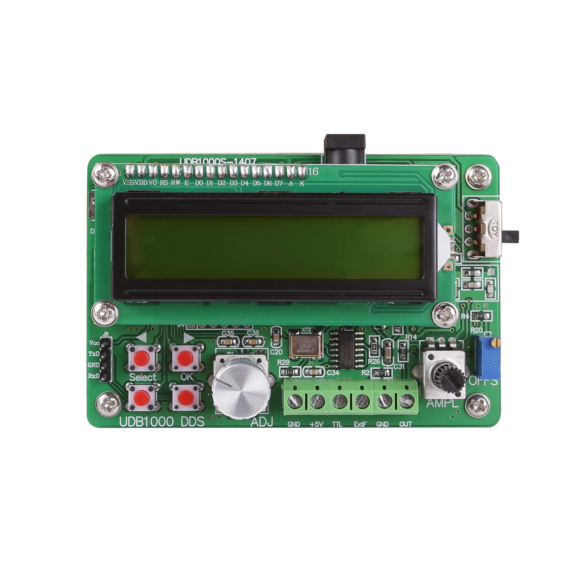 UDB1002S Function Signal Generator Source Frequency Counter DDS Module Wave 2MHz