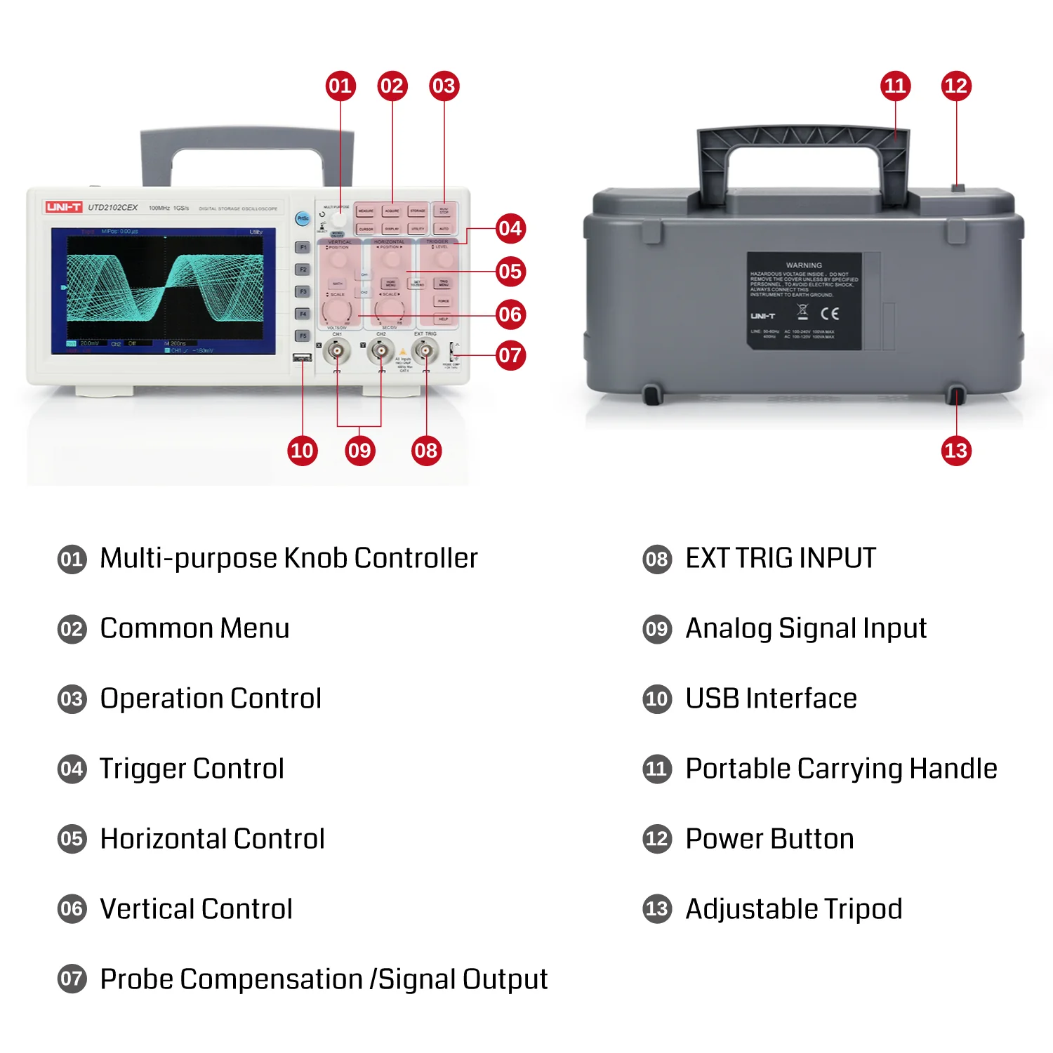 UNI-T UTD2102CEX Dual Channel Digital Storage Oscilloscope