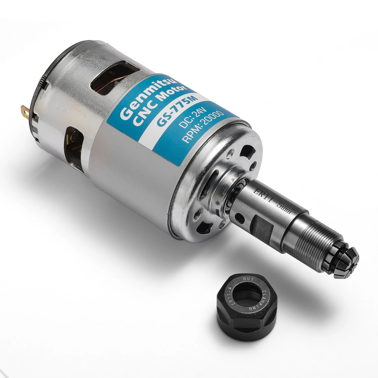 [Open Box] GS-775MR 24V 20,000 RPM Spindle + Collet Holder + Motor Noise Suppression, for 3018 Series