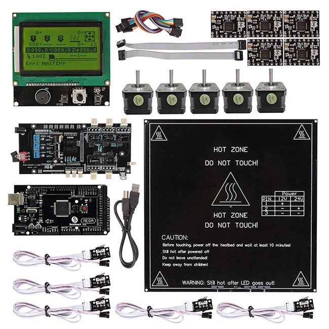 Ultimaker 1.5.7 + A4988 + Mega2560 R3 + LCD12864 3D Printer Controller Kit For RepRap